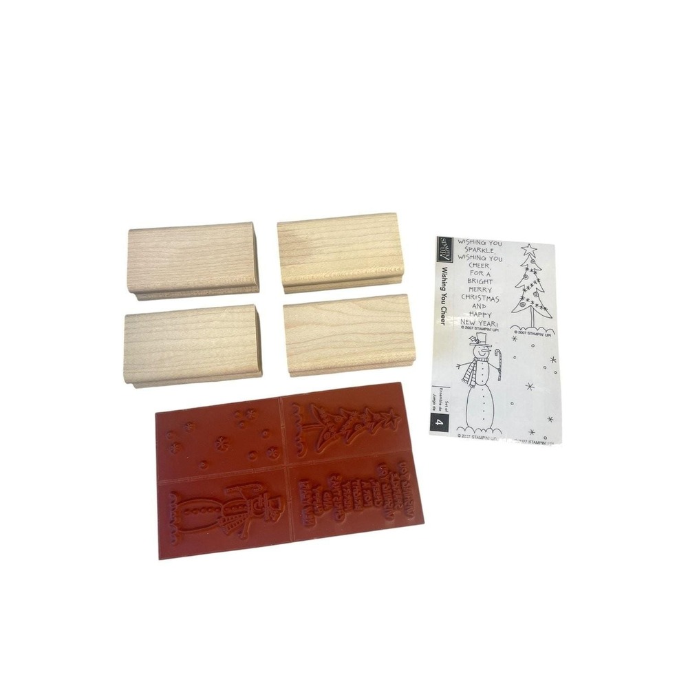 Stampin' Up! "Wishing You Cheer" Rubber Stamp Set Christmas Snowman
